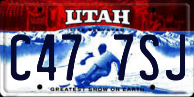 UT license plate C477SJ