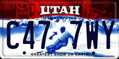 UT license plate C477WY