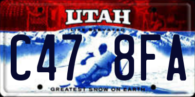 UT license plate C478FA