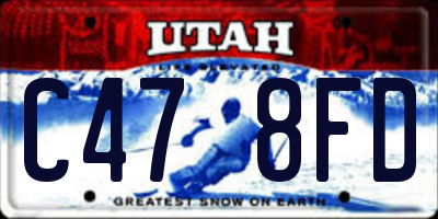 UT license plate C478FD