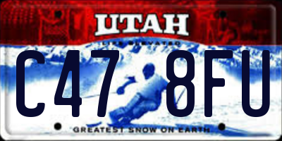 UT license plate C478FU