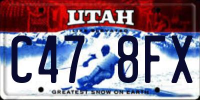 UT license plate C478FX