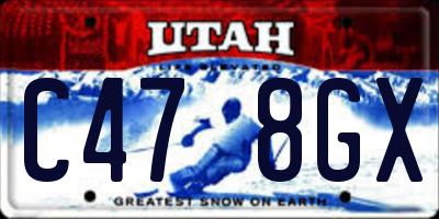 UT license plate C478GX