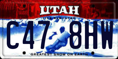 UT license plate C478HW