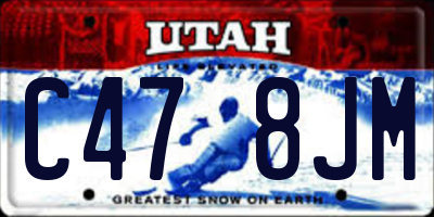 UT license plate C478JM