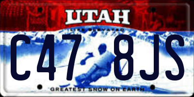 UT license plate C478JS