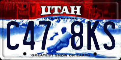 UT license plate C478KS