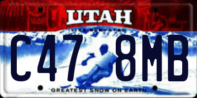 UT license plate C478MB