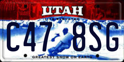 UT license plate C478SG