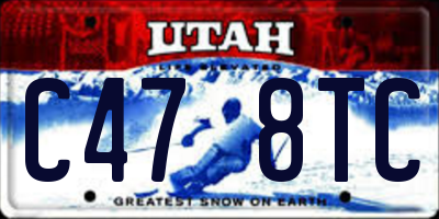 UT license plate C478TC