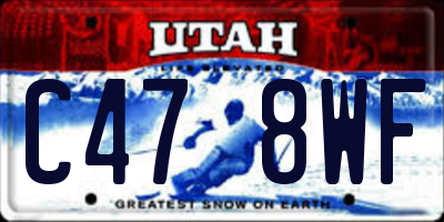 UT license plate C478WF