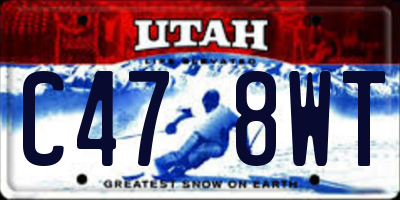 UT license plate C478WT