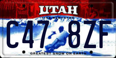 UT license plate C478ZF
