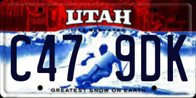 UT license plate C479DK
