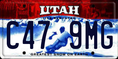 UT license plate C479MG