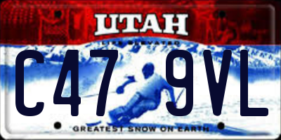 UT license plate C479VL