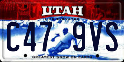 UT license plate C479VS
