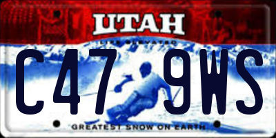 UT license plate C479WS