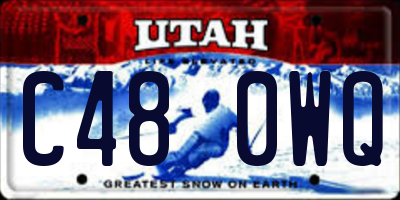 UT license plate C480WQ