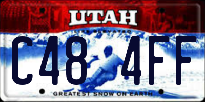 UT license plate C484FF