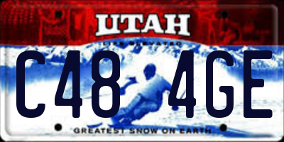 UT license plate C484GE