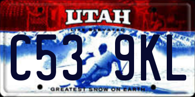 UT license plate C539KL
