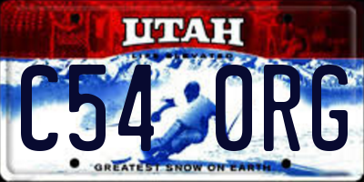 UT license plate C540RG