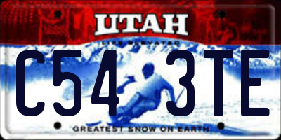 UT license plate C543TE