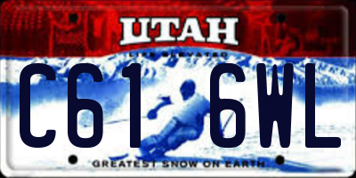 UT license plate C616WL