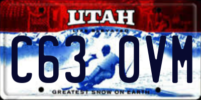 UT license plate C630VM