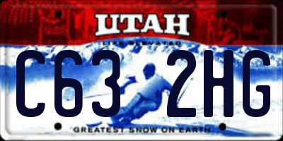 UT license plate C632HG