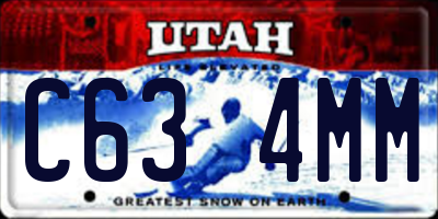 UT license plate C634MM