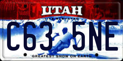 UT license plate C635NE