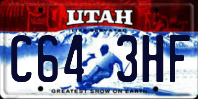 UT license plate C643HF