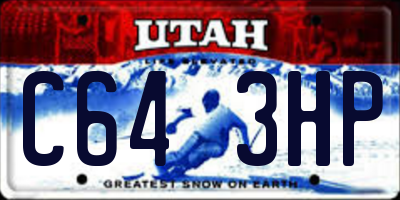 UT license plate C643HP