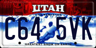 UT license plate C645VK