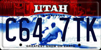 UT license plate C647TK