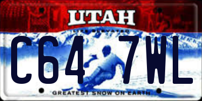 UT license plate C647WL