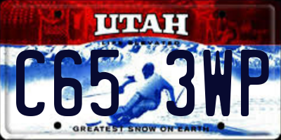 UT license plate C653WP