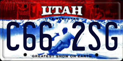 UT license plate C662SG