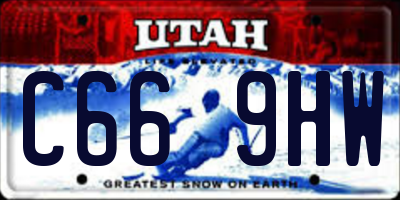 UT license plate C669HW