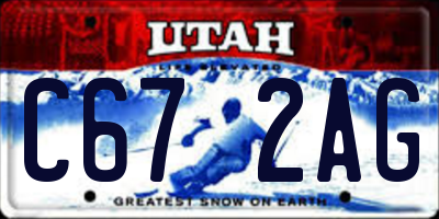 UT license plate C672AG