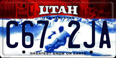 UT license plate C672JA
