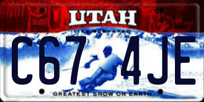 UT license plate C674JE