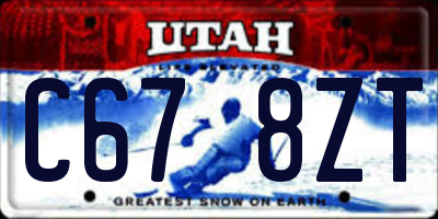 UT license plate C678ZT
