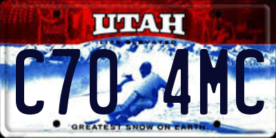 UT license plate C704MC