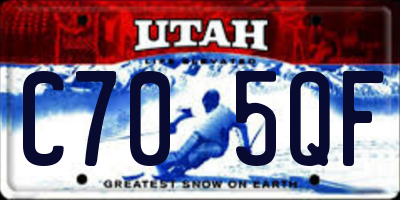 UT license plate C705QF