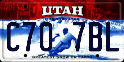UT license plate C707BL