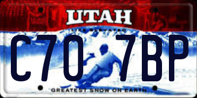 UT license plate C707BP