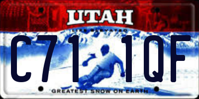 UT license plate C711QF